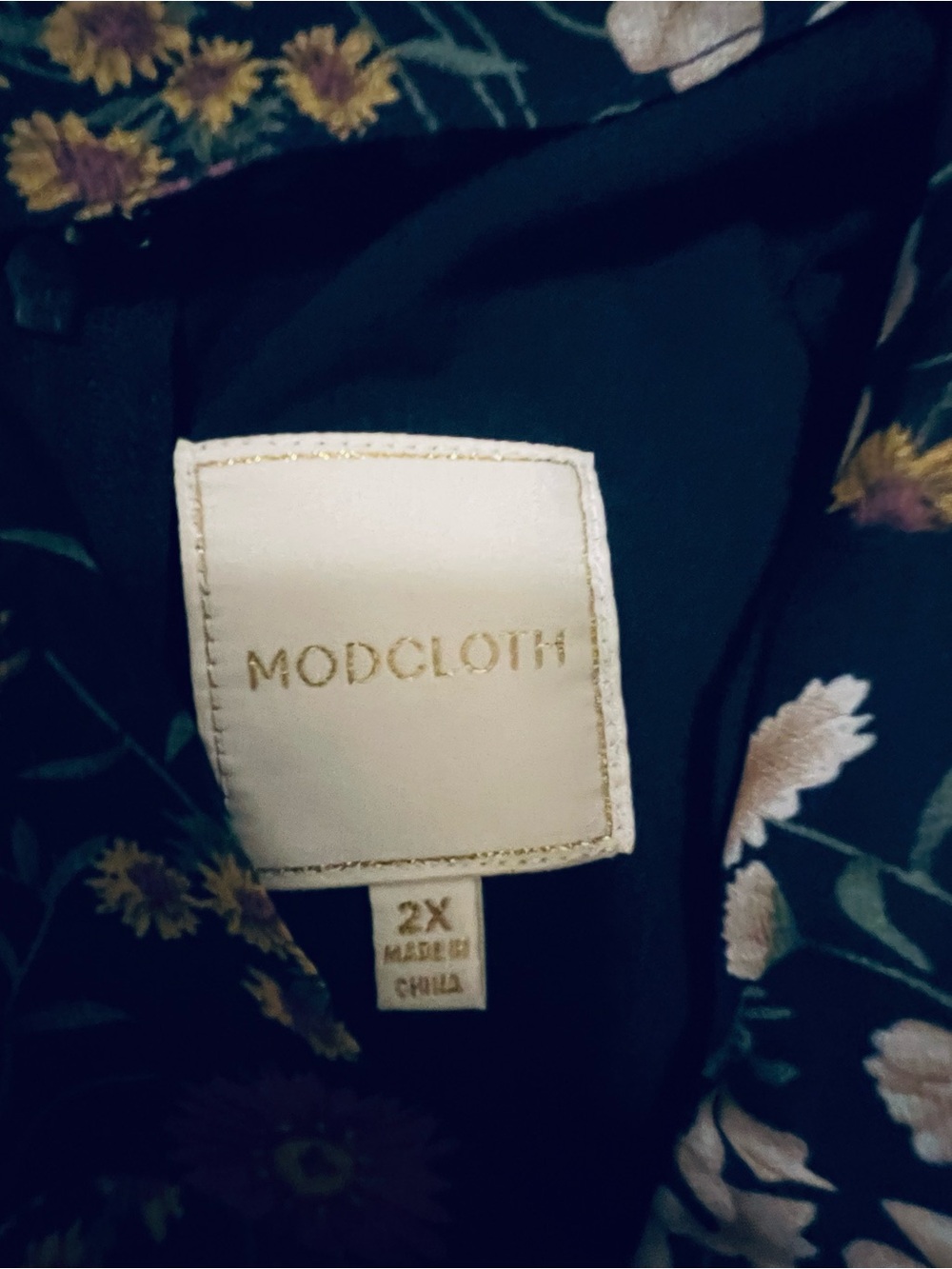 Modcloth Black Floral Keyhole Blouse with Pink and Yellow Blooms. Sleeveless - Picture 11 of 13